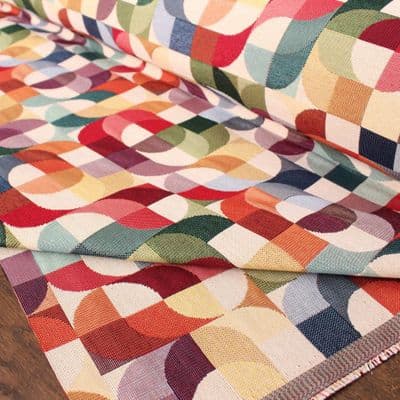 Tapestry Fabric Retro 70's Shapes