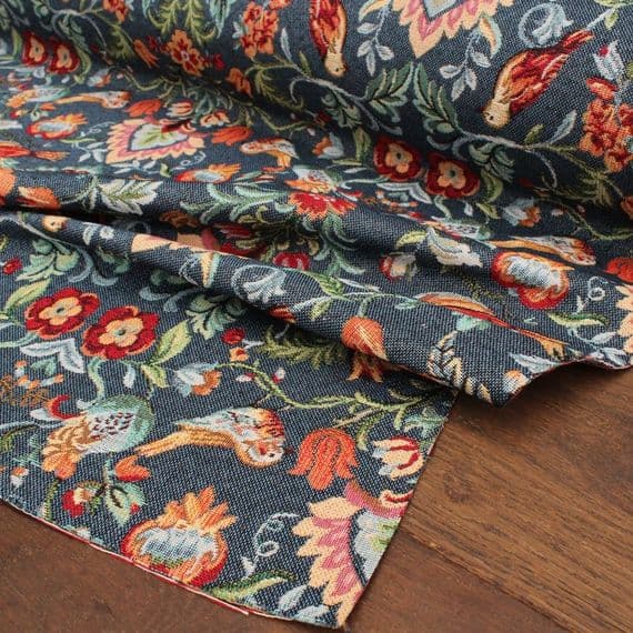 Tapestry Fabric William Denim Blue