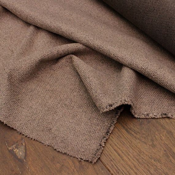 Upholstery Fabric Basket Weave Chocolate Brown