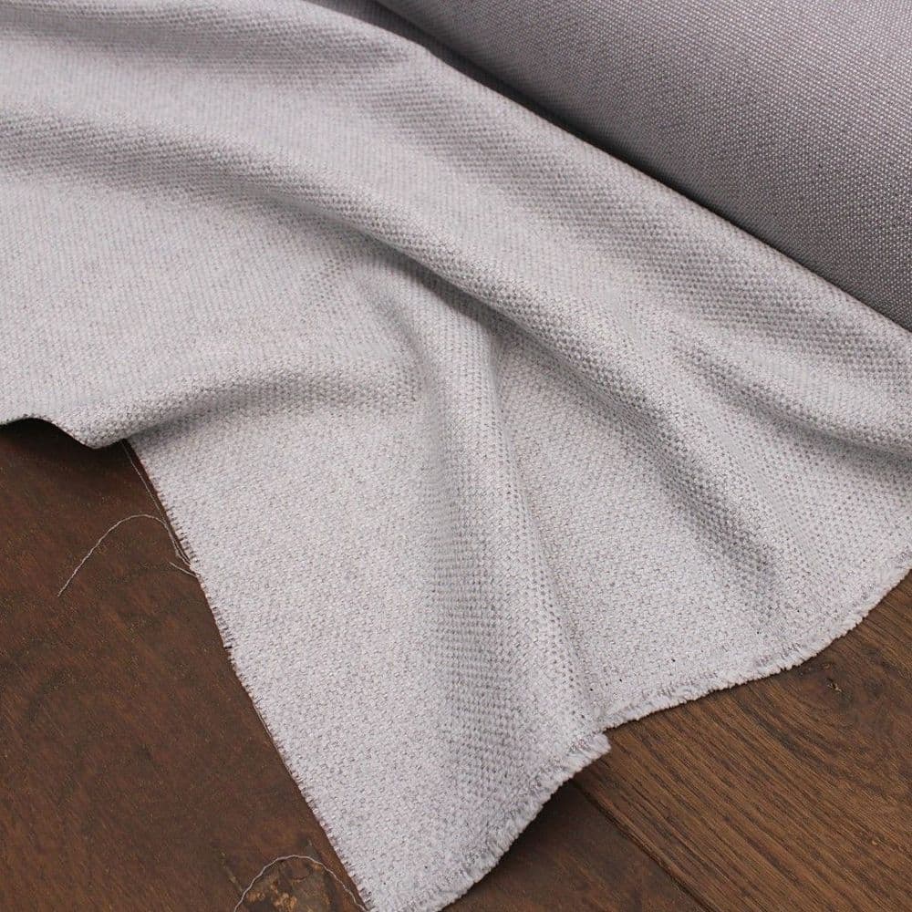 Upholstery Fabric Basket Weave Silver Grey