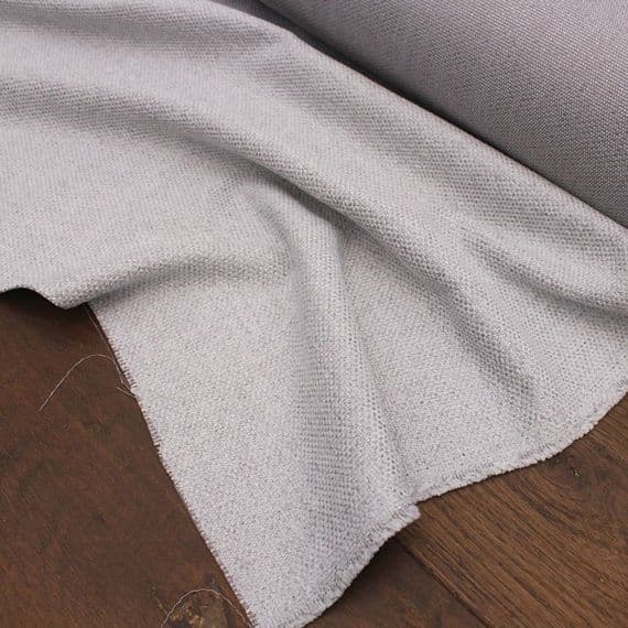Upholstery Fabric Basket Weave Silver Grey
