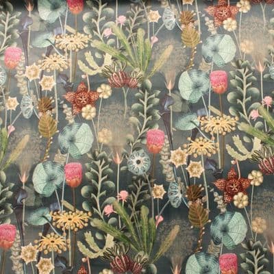 Velvet Fabric Tropical Plant Fantasy