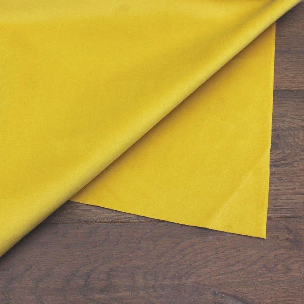 Velvet Upholstery Fabric Lemon Yellow