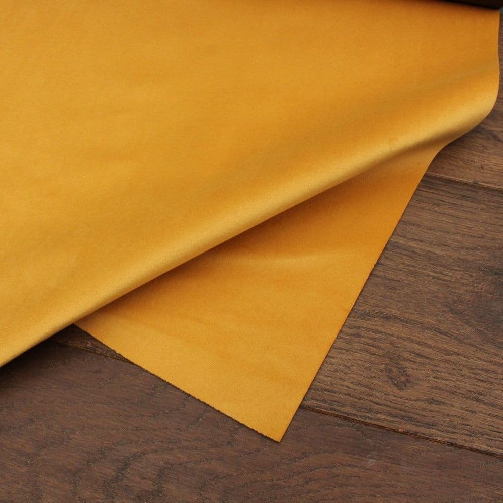 Velvet Upholstery Fabric Mustard Yellow