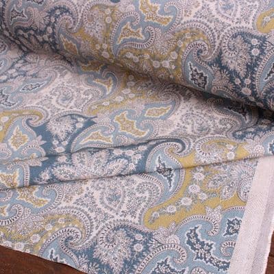 Viscose Linen Fabric Floral Paisley Extravaganza