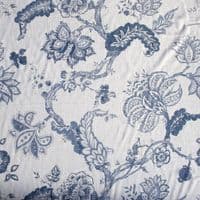 Viscose Linen Fabric Jacobean Indigo Bloom