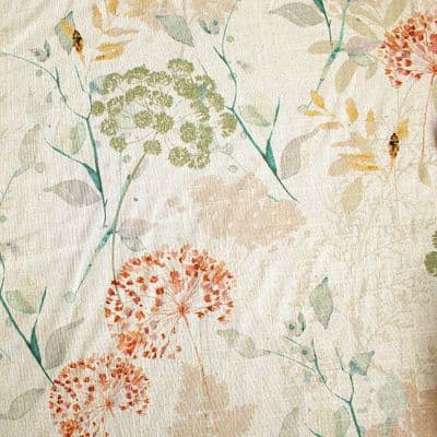 Viscose Linen Fabric Watercolour Cow Parsley Meadow