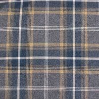 Wool Like Tweed Check Fabric - Blue Grey Gold