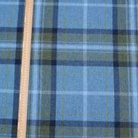 Wool Like Tweed Check Fabric - Blue Yellow White