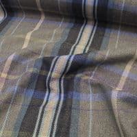 Wool Like Tweed Check Fabric - Grey Blue Purple