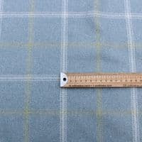 Wool Like Tweed Check Fabric - Lewis Parisian Blue