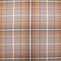 Wool Like Tweed Check Fabric - Pale Grey Ochre