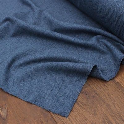 Wool Like Tweed Fabric - Navy Blue