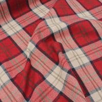 Wool Like Tweed Herringbone Check Fabric Crimson
