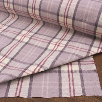 Wool Like Tweed Herringbone Check Fabric Heather