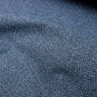 Wool Like Tweed Herringbone Upholstery Fabric - Ocean Blue