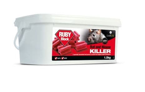 Difenacoum Mouse & Rat Poison Bait Blocks Pack of 50 x 30g Blocks (1.5Kg)