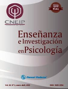 Enseñanza e Investigación (Investigacion) en Psicología (Psicologia) Vol. 20 No. 1 ene-abr 2015 CNEIP ISBN: 1851599020016