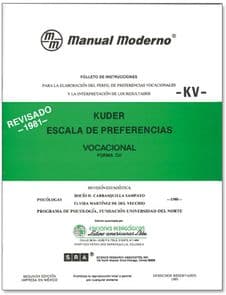 KV ESCALA DE PREFERENCIA VOCACIONAL KUDER Unicamente Hoja de respuesta. Paq. 15