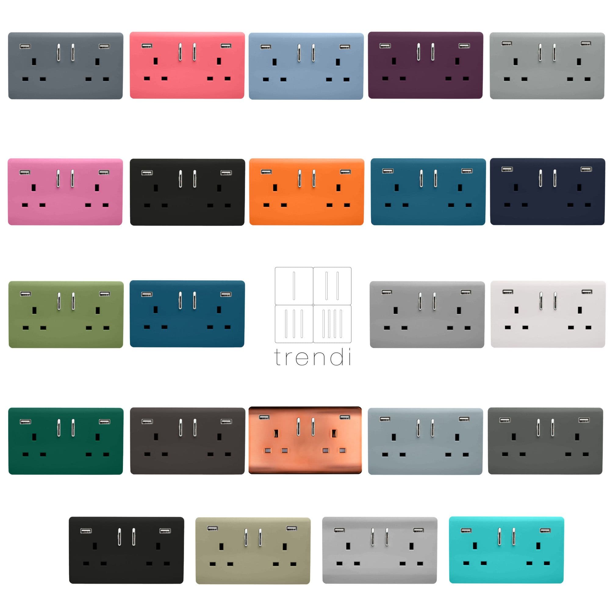 Back in Stock: Trendi Switch 2 Gang USB Socket with Type A & C Charging