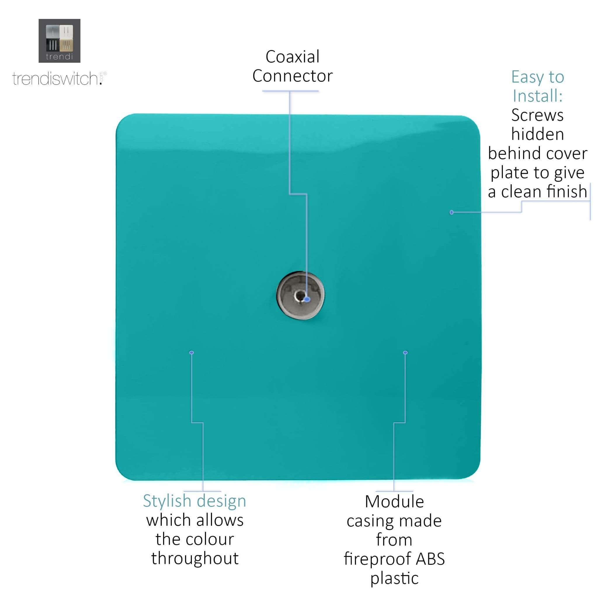 1 Gang Female Co-Axial Television Socket angle 2
