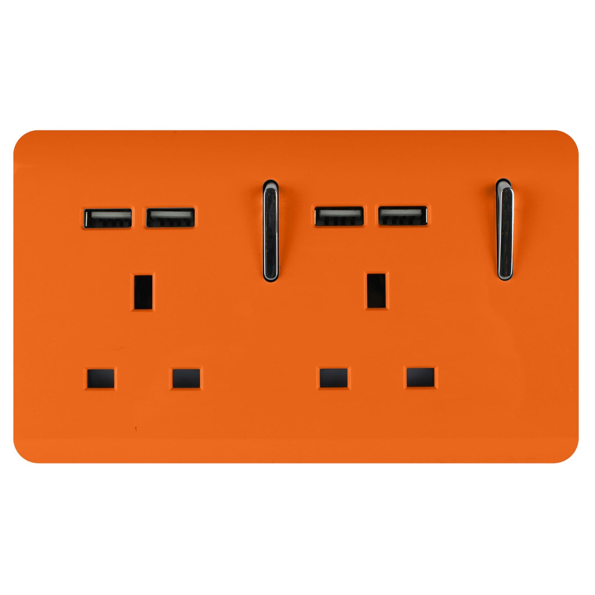 2 Gang 4 Port USB 2100mA Plug Socket