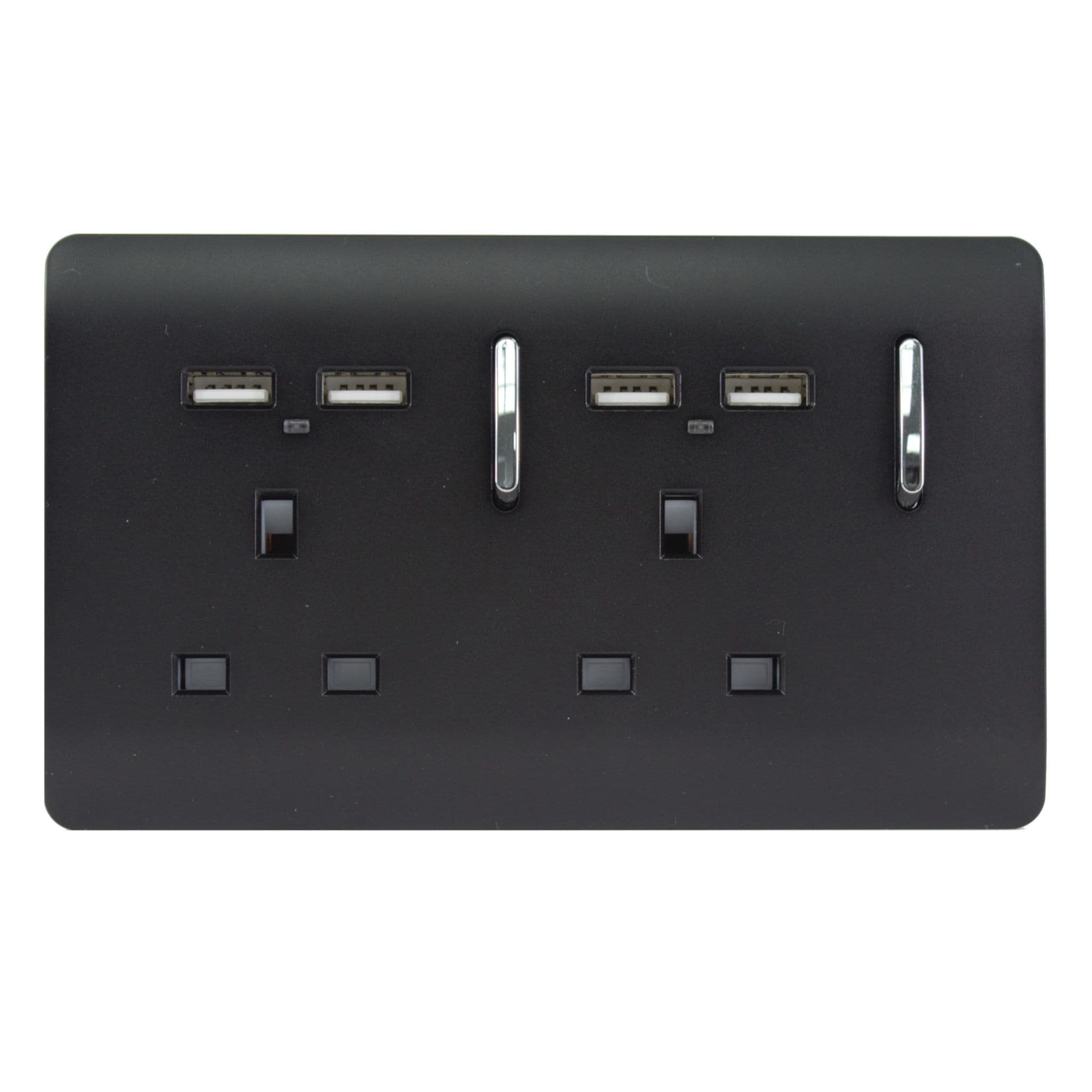 2 Gang 4 Port USB 2100mA Plug Socket