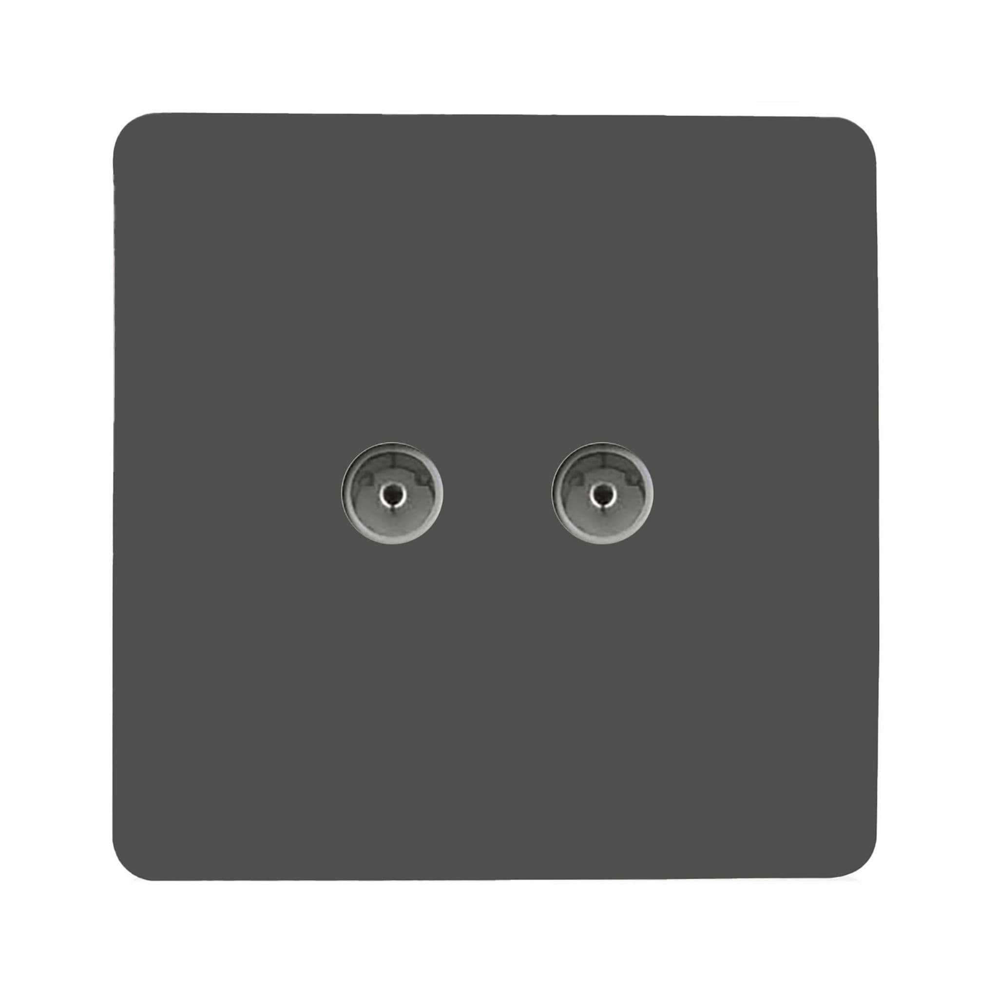 2 Gang Female Co-Axial Television Socket