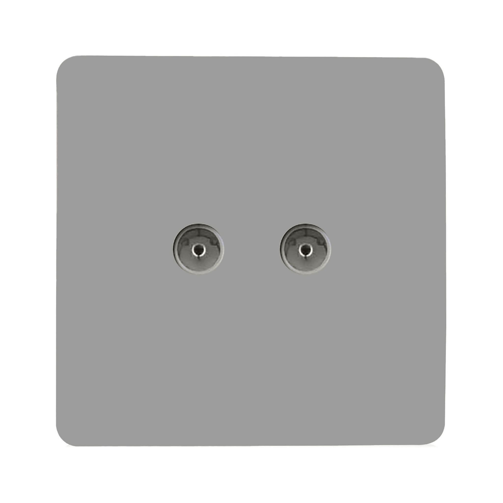 2 Gang Female Co-Axial Television Socket