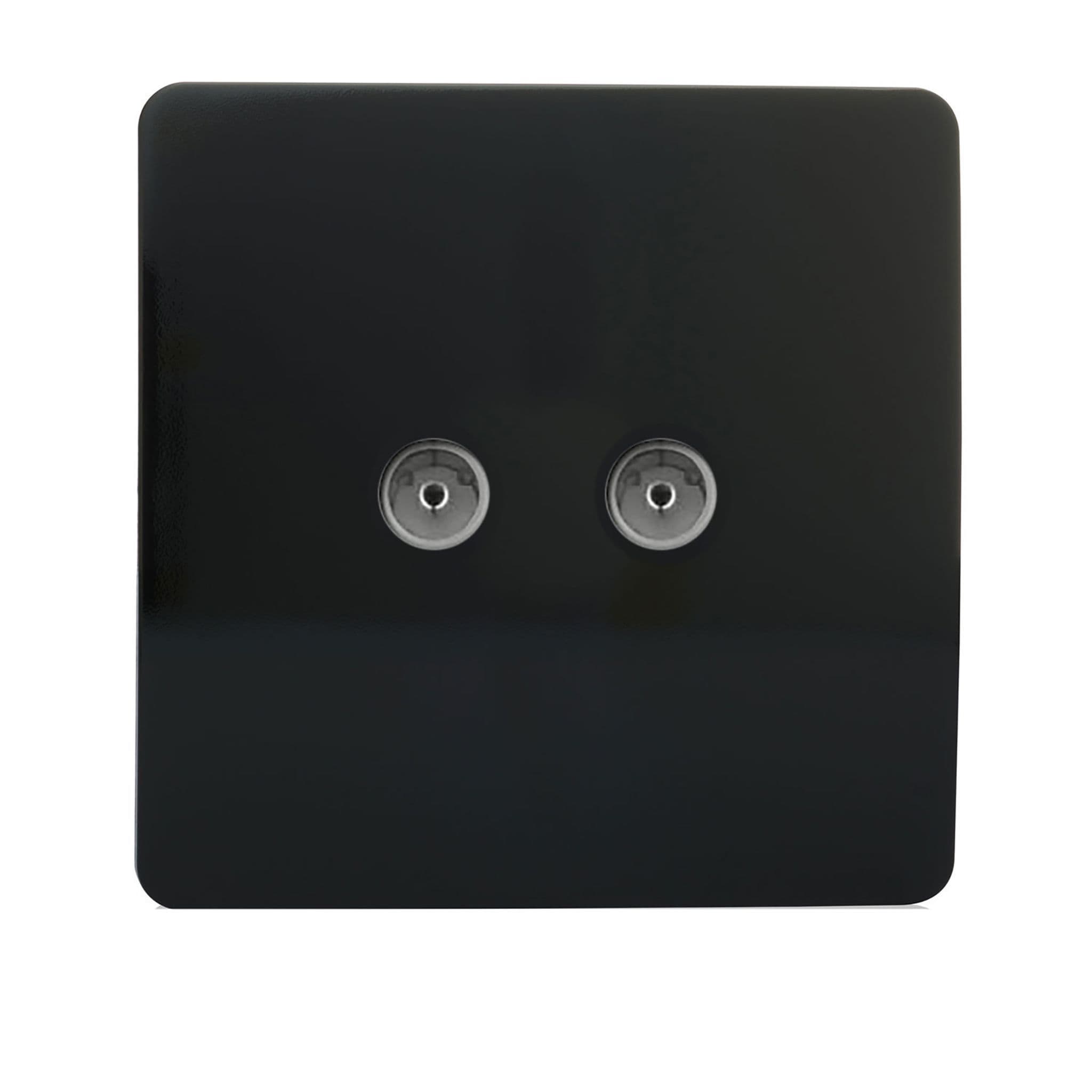 2 Gang Female Co-Axial Television Socket