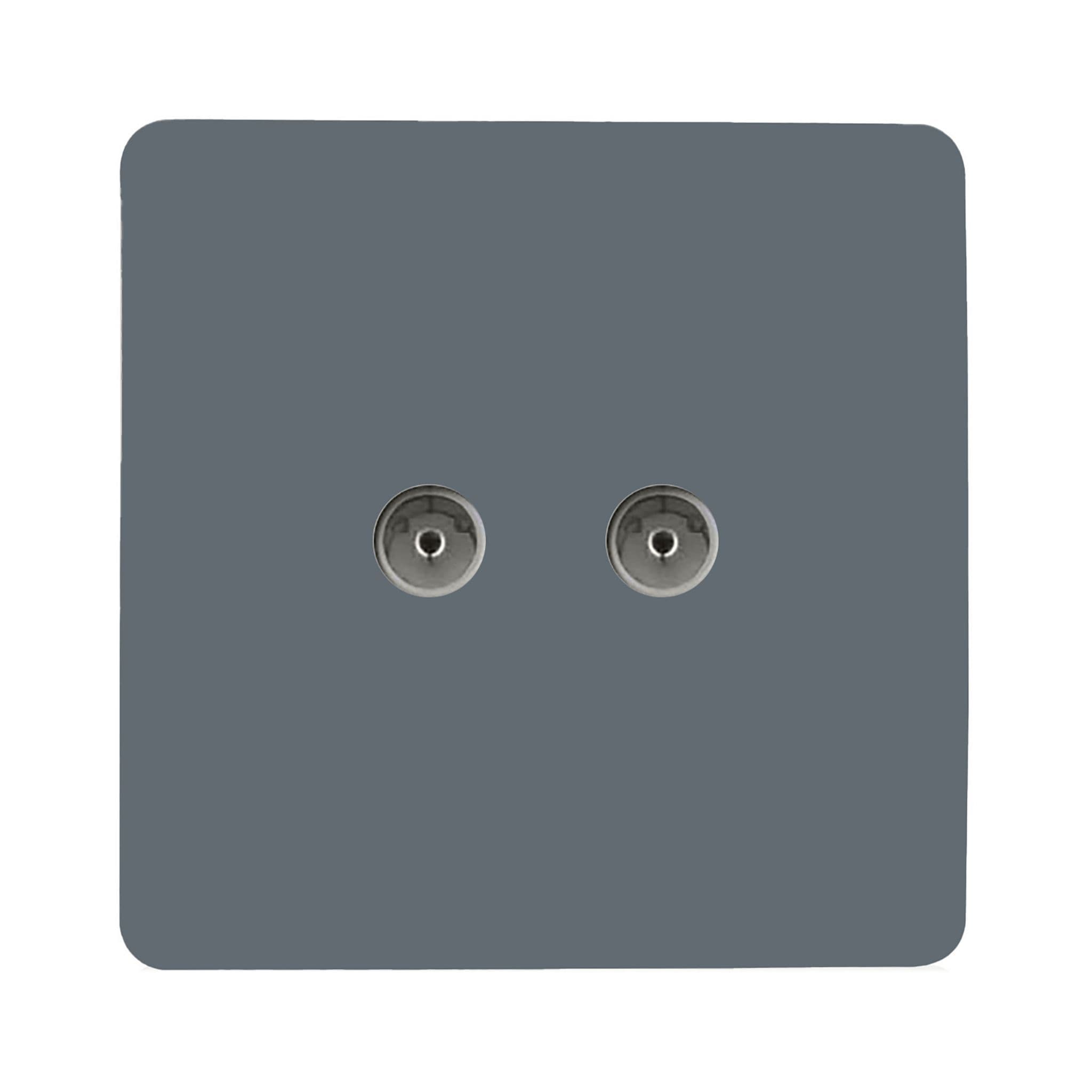 2 Gang Female Co-Axial Television Socket