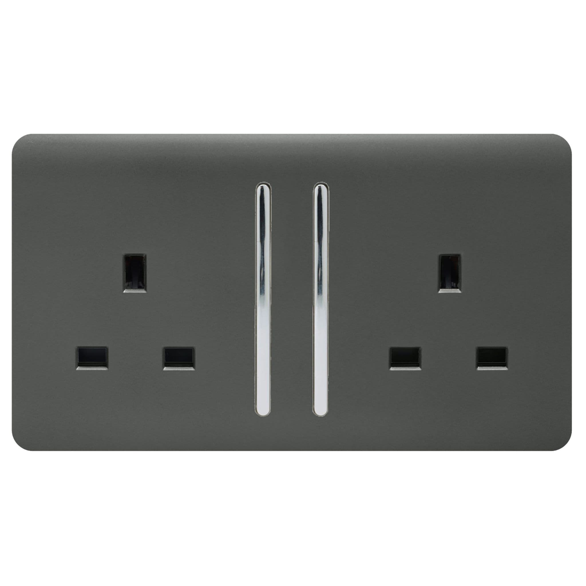 2 Gang Long Switched Plug Socket
