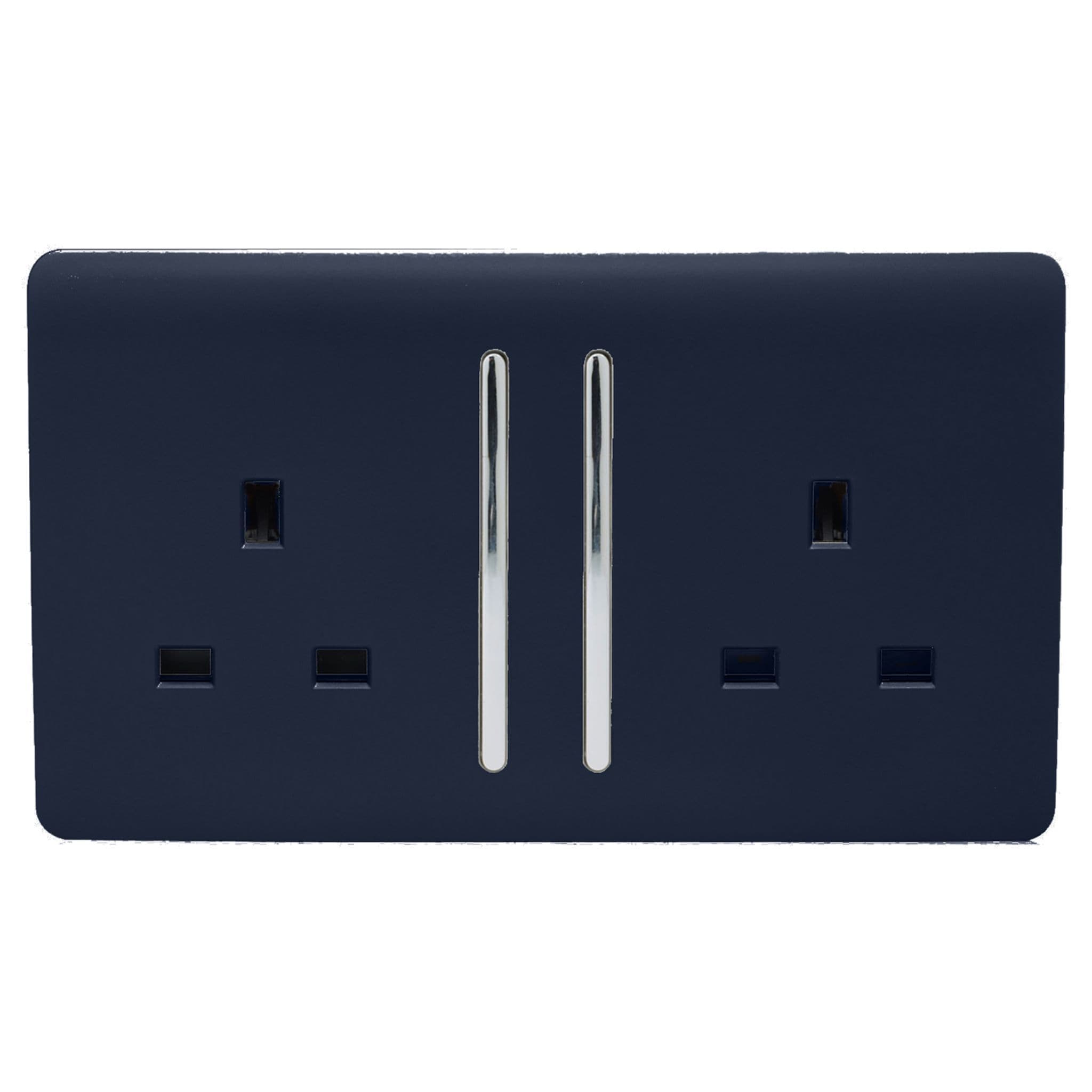 2 Gang Long Switched Plug Socket