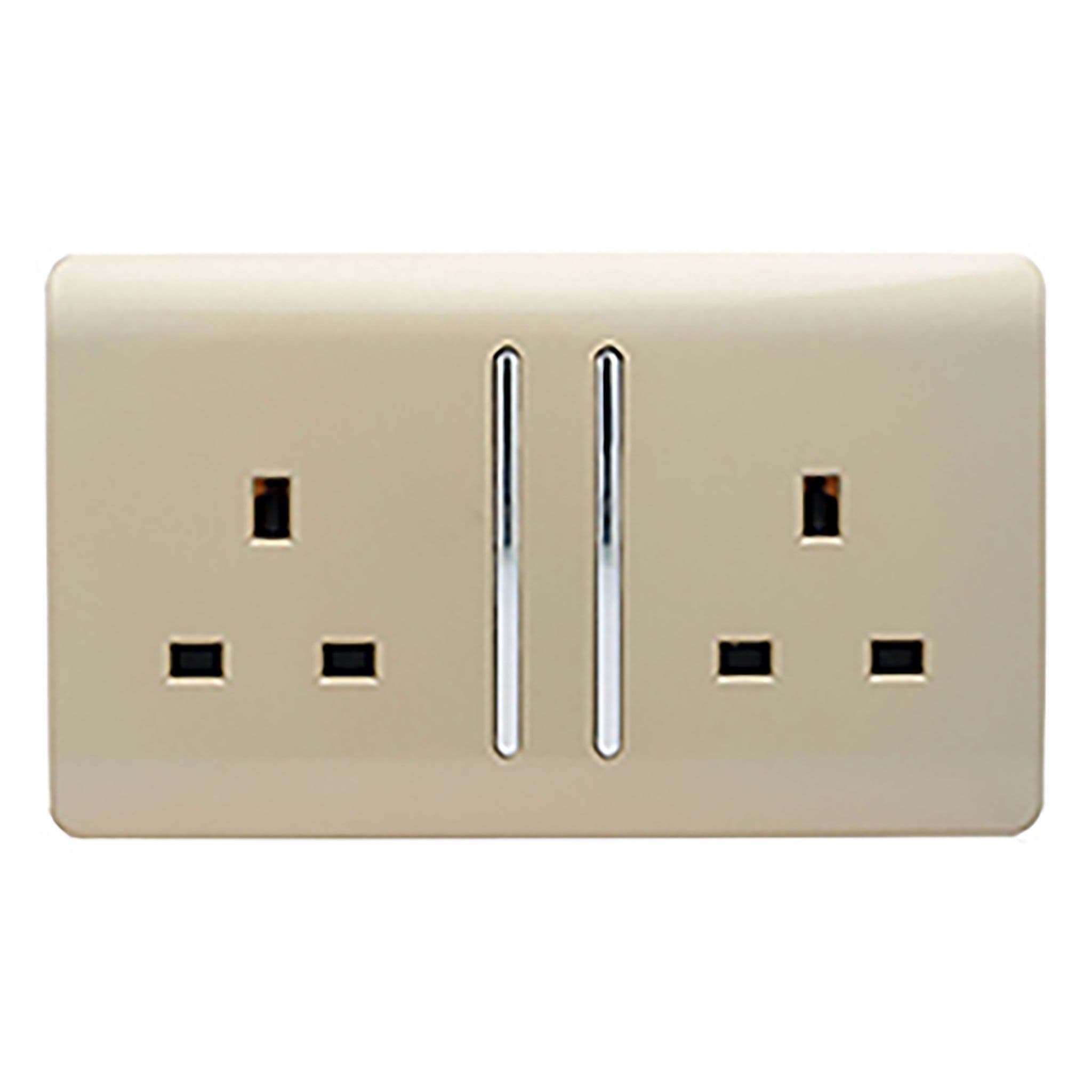 2 Gang Long Switched Plug Socket