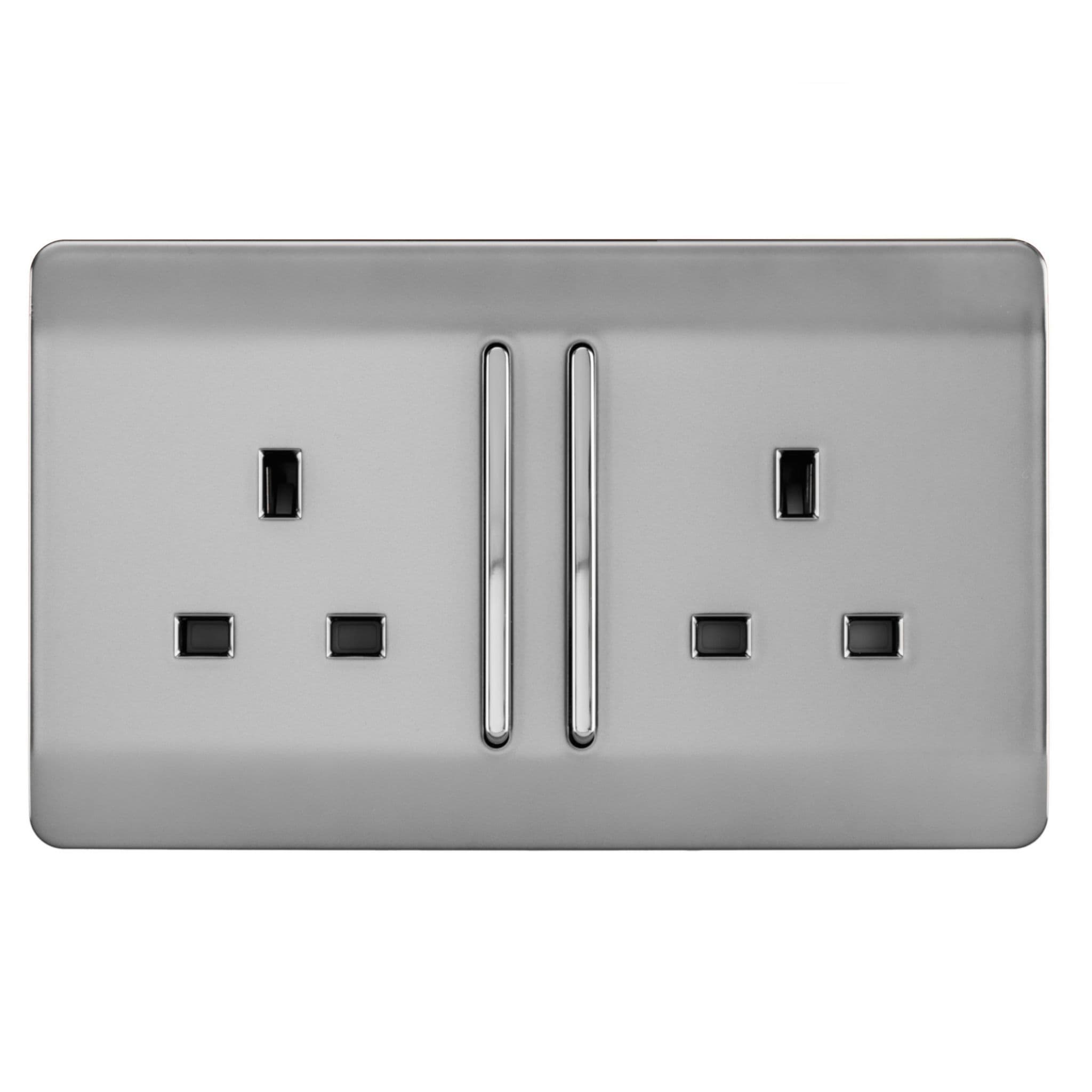 2 Gang Long Switched Plug Socket