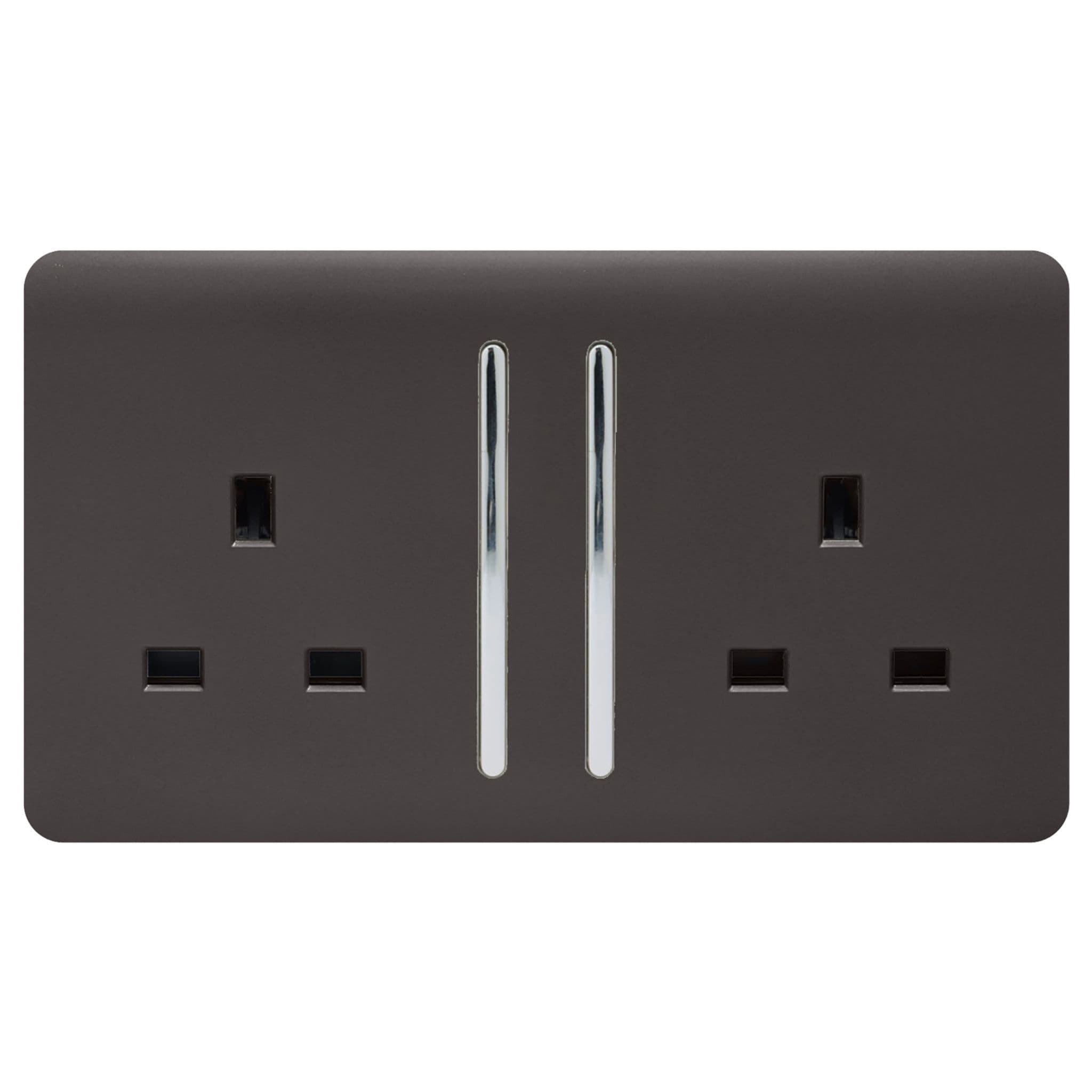 2 Gang Long Switched Plug Socket