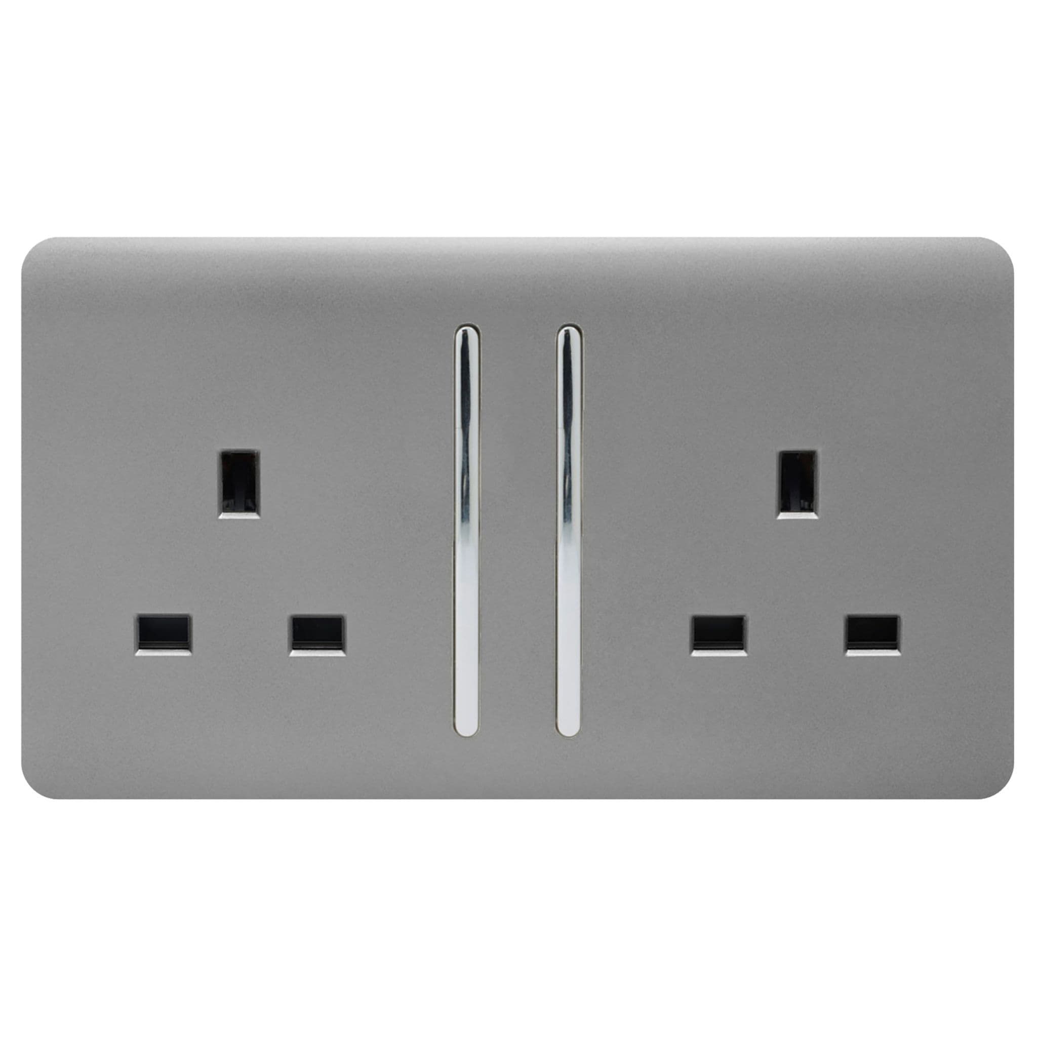 2 Gang Long Switched Plug Socket