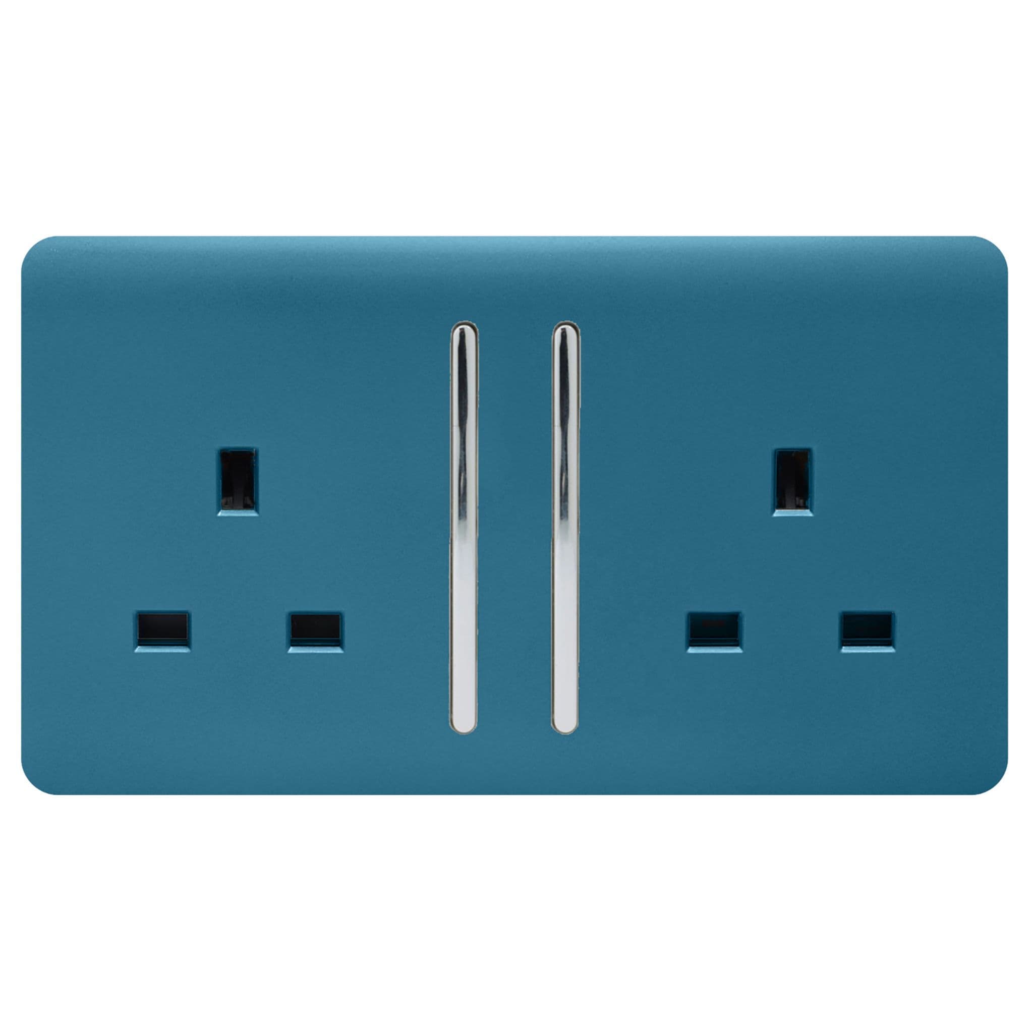 2 Gang Long Switched Plug Socket