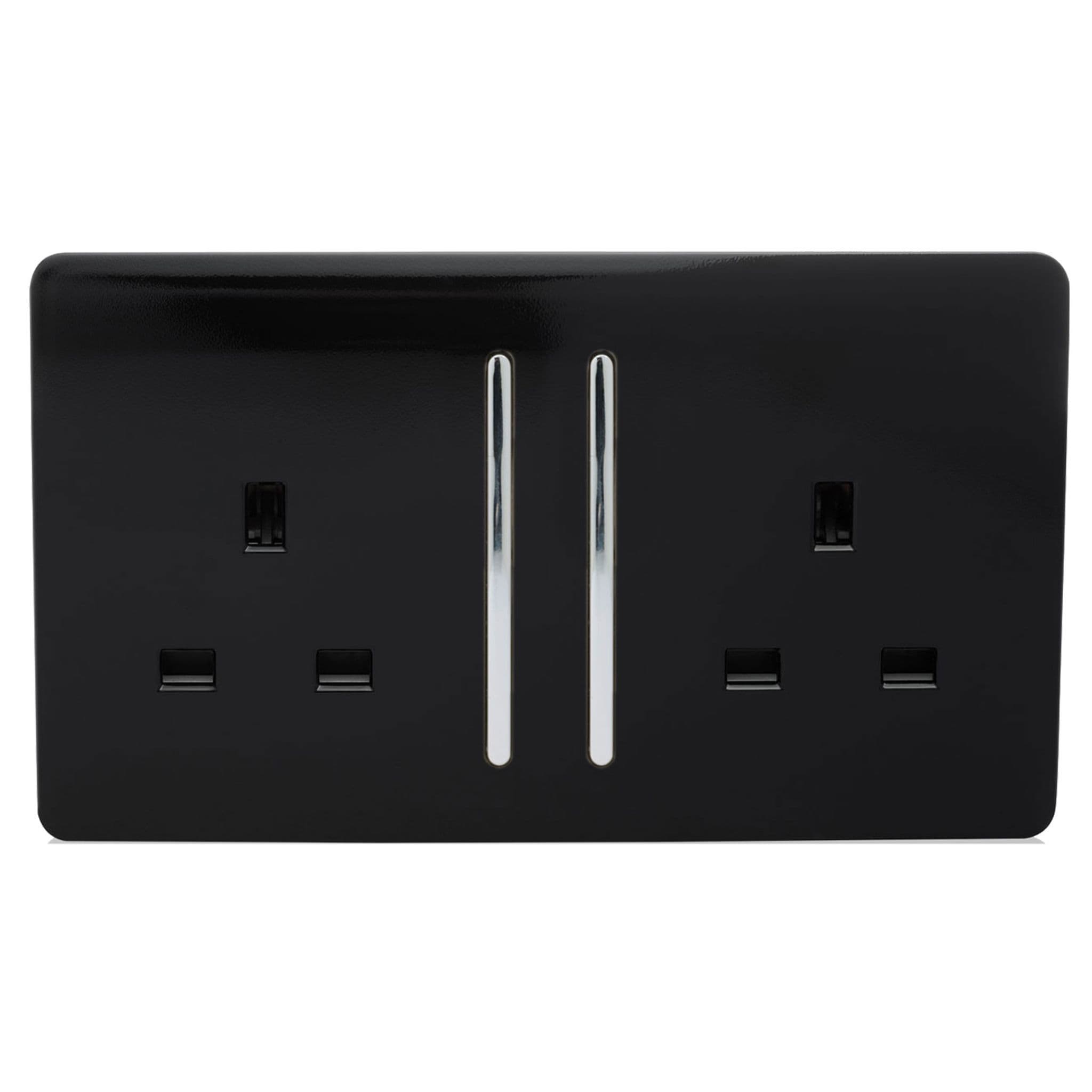 2 Gang Long Switched Plug Socket
