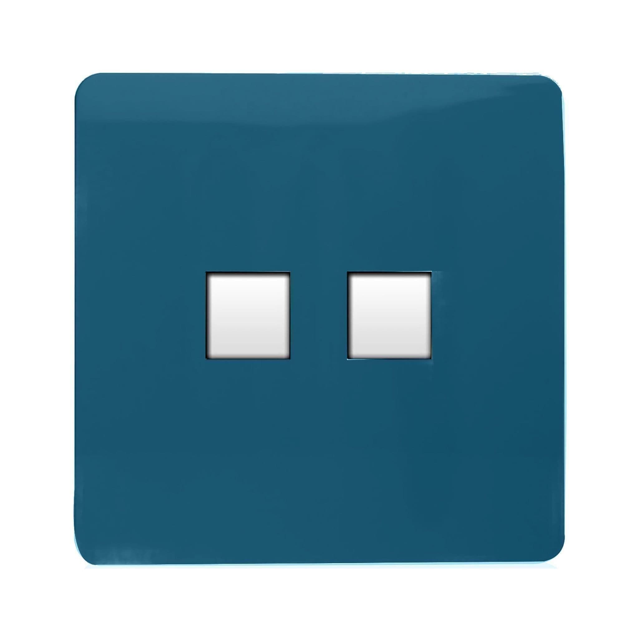 2 Gang RJ45 Cat 6 Modern Designer PC Ethernet Socket