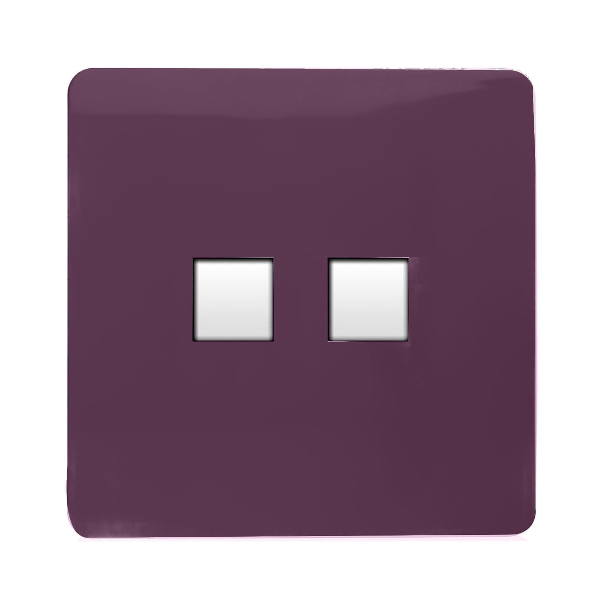 2 Gang RJ45 Cat 6 Modern Designer PC Ethernet Socket