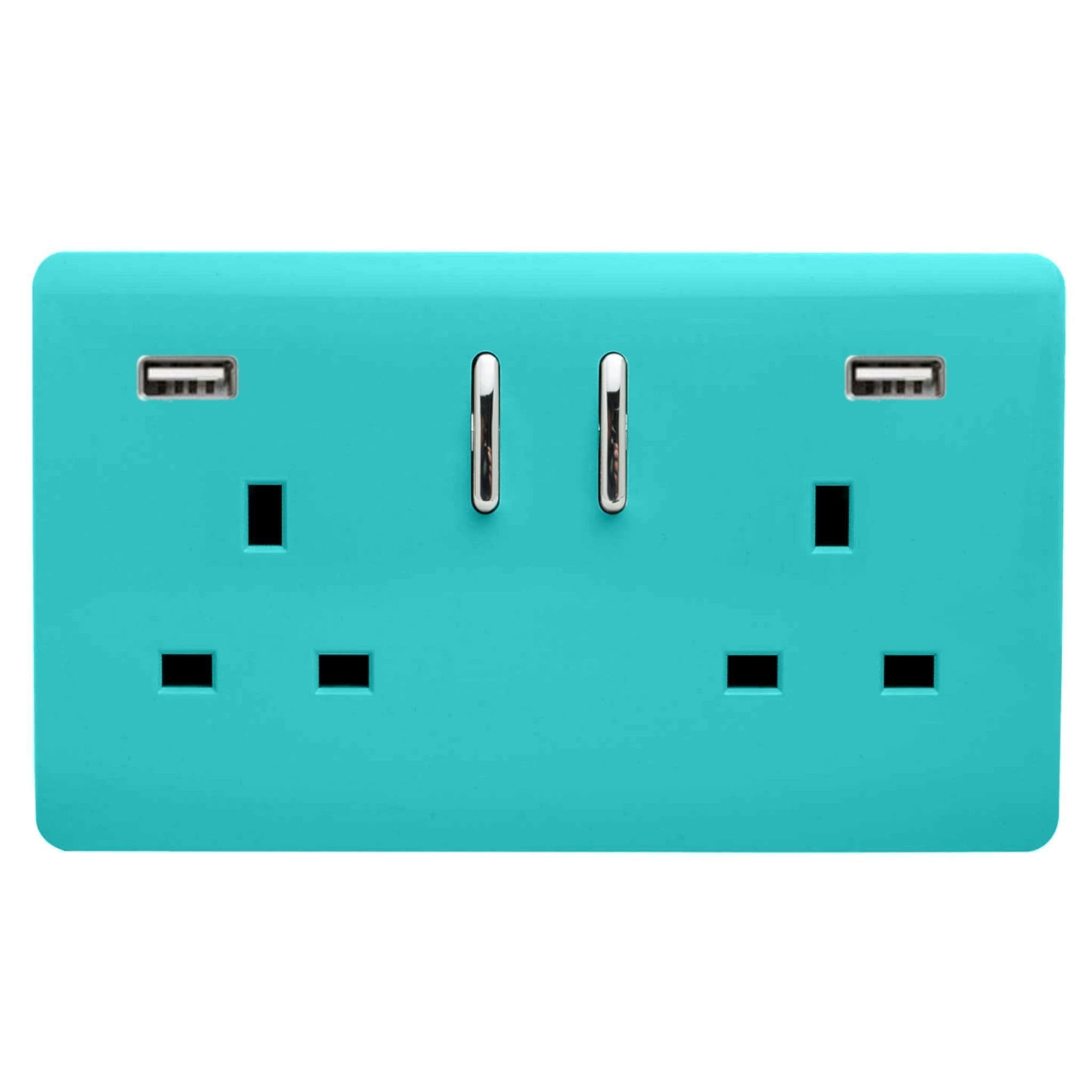 2 Gang USB 3100mA Plug Socket