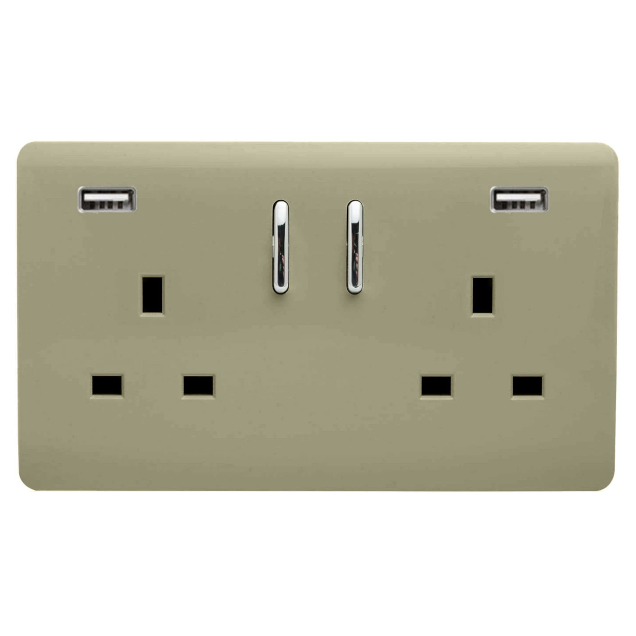 2 Gang USB 3100mA Plug Socket