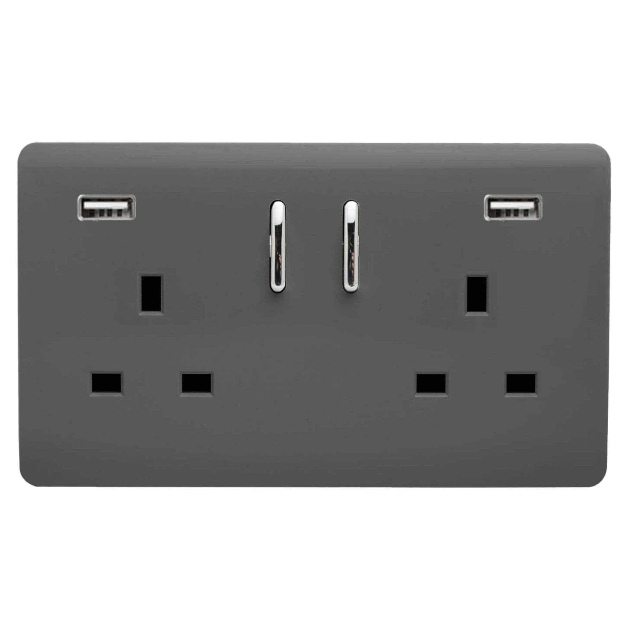 2 Gang USB 3100mA Plug Socket
