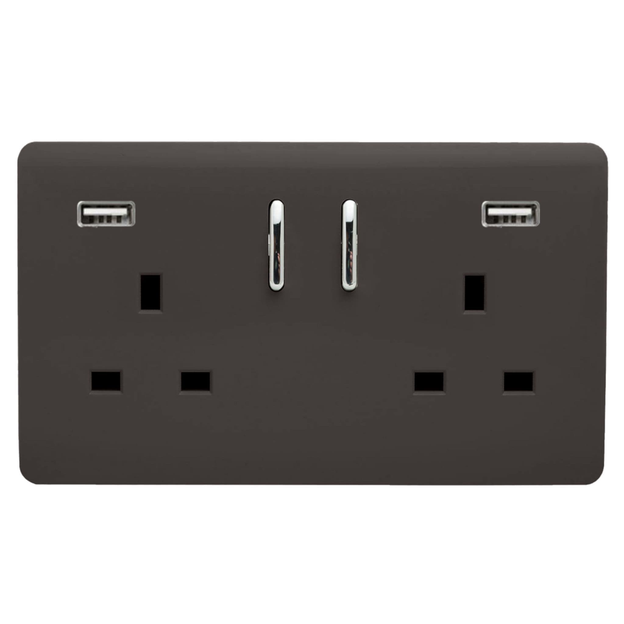 2 Gang USB 3100mA Plug Socket