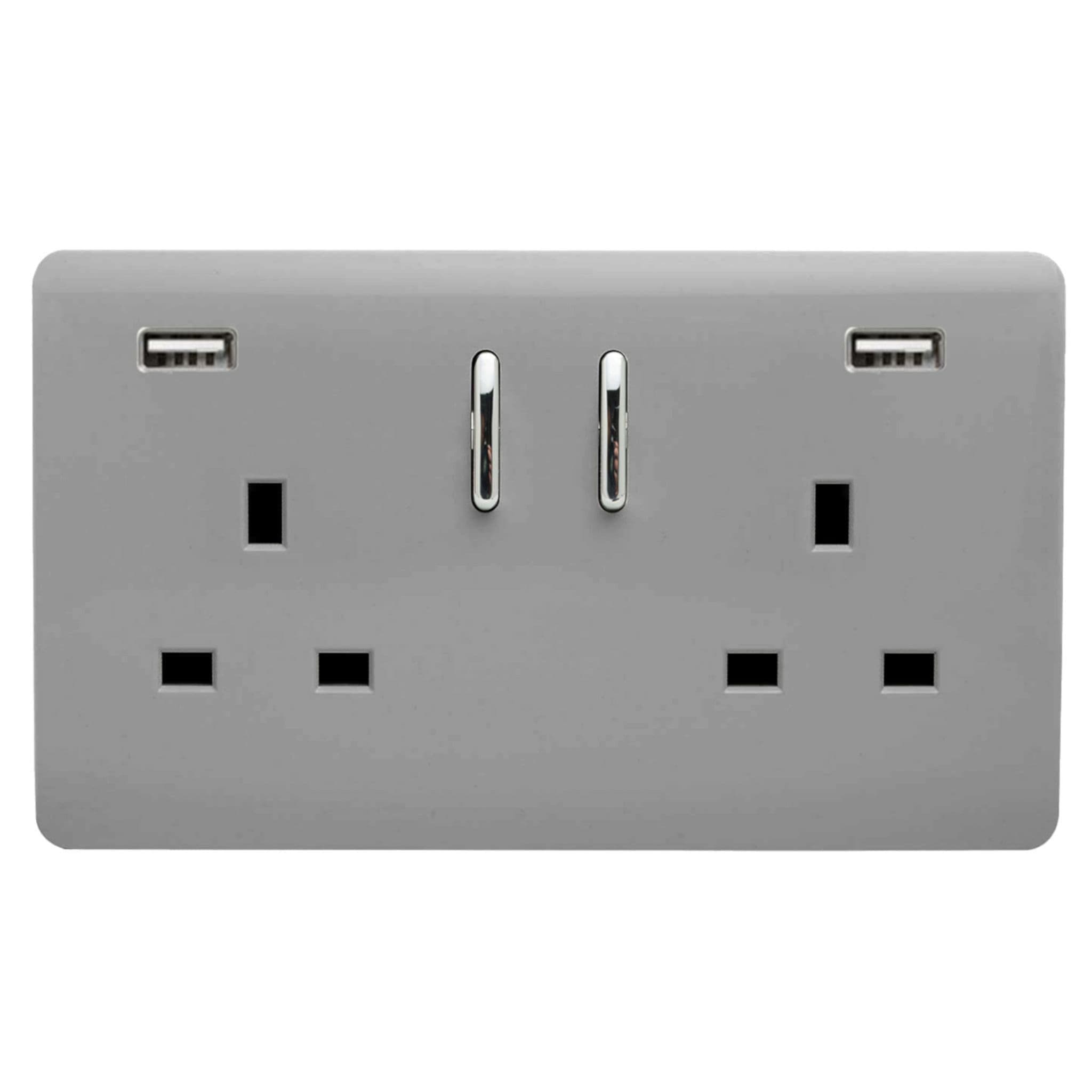 2 Gang USB 3100mA Plug Socket