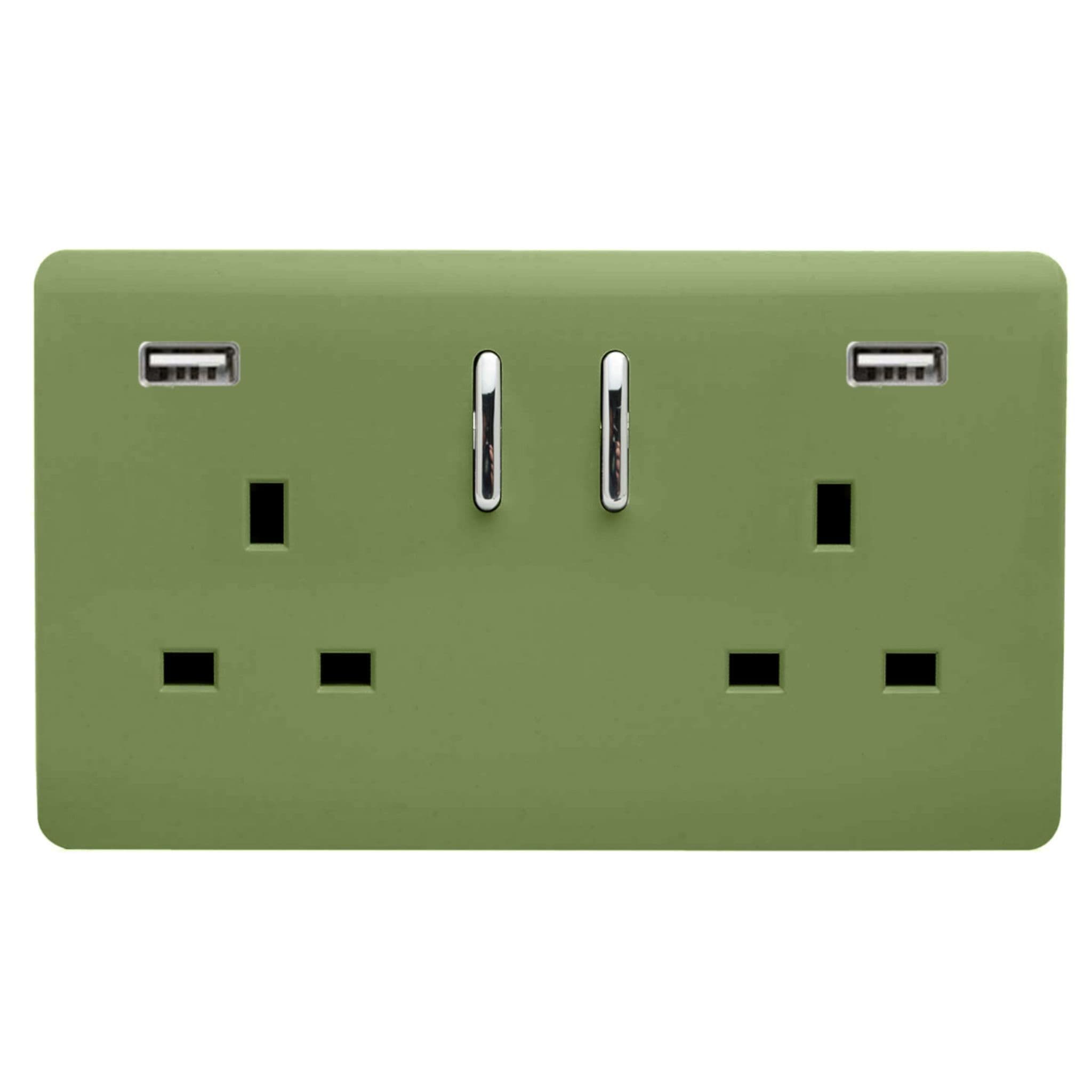 2 Gang USB 3100mA Plug Socket