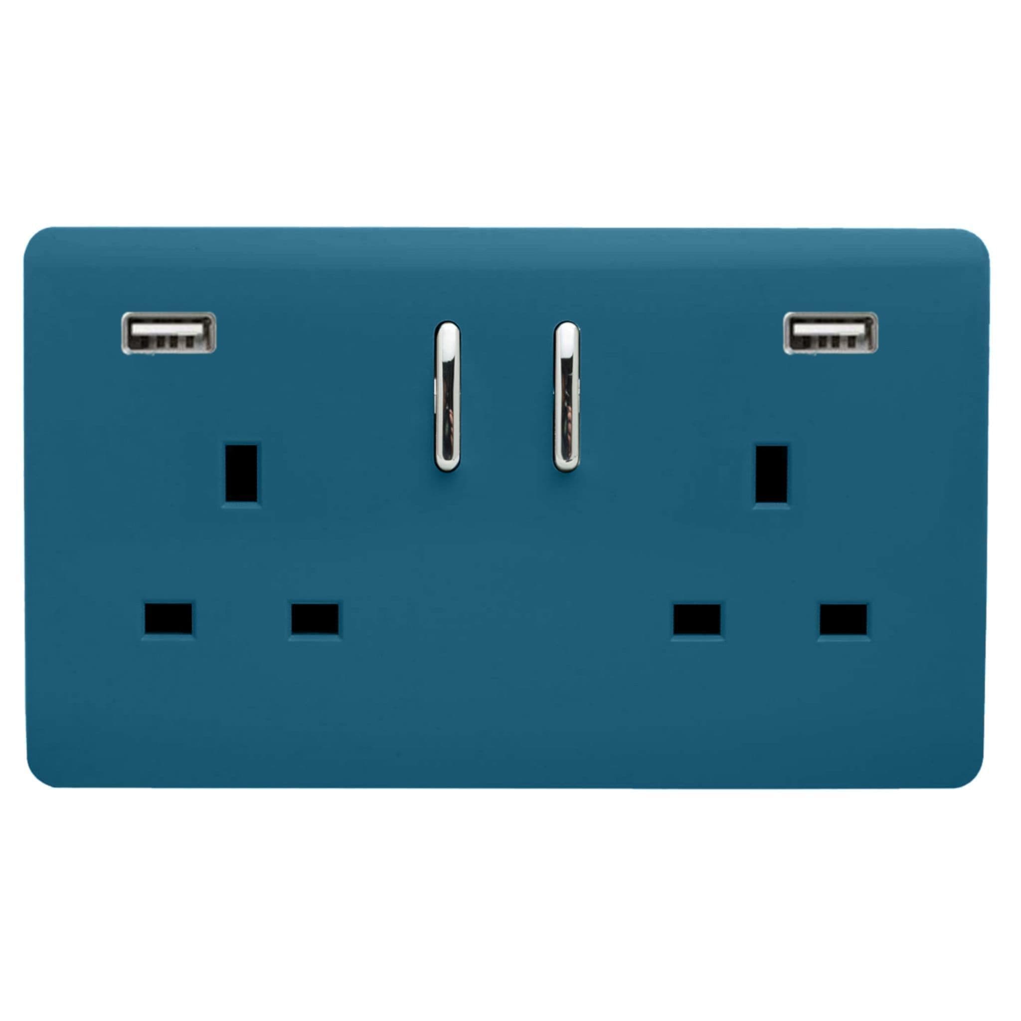 2 Gang USB 3100mA Plug Socket