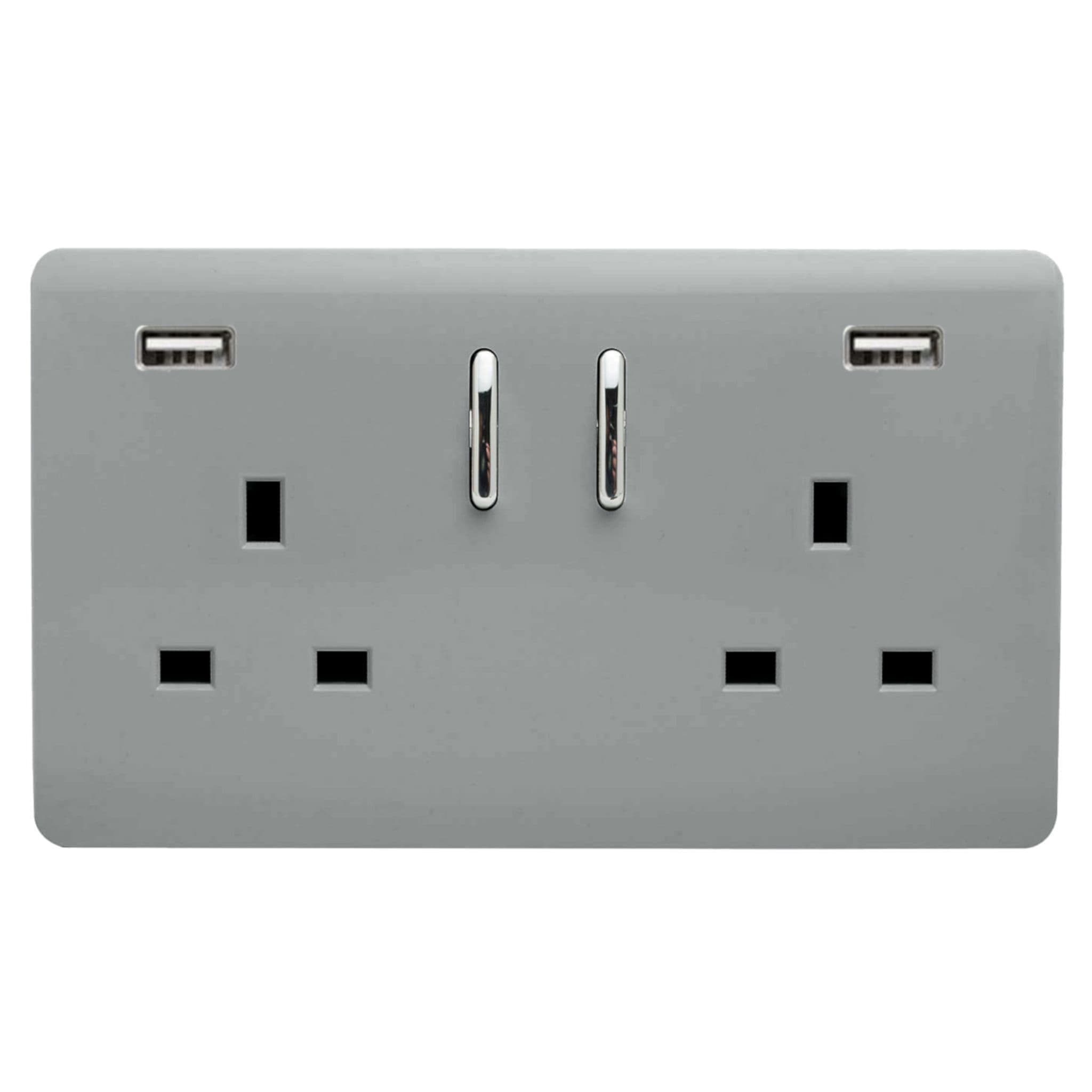 2 Gang USB 3100mA Plug Socket