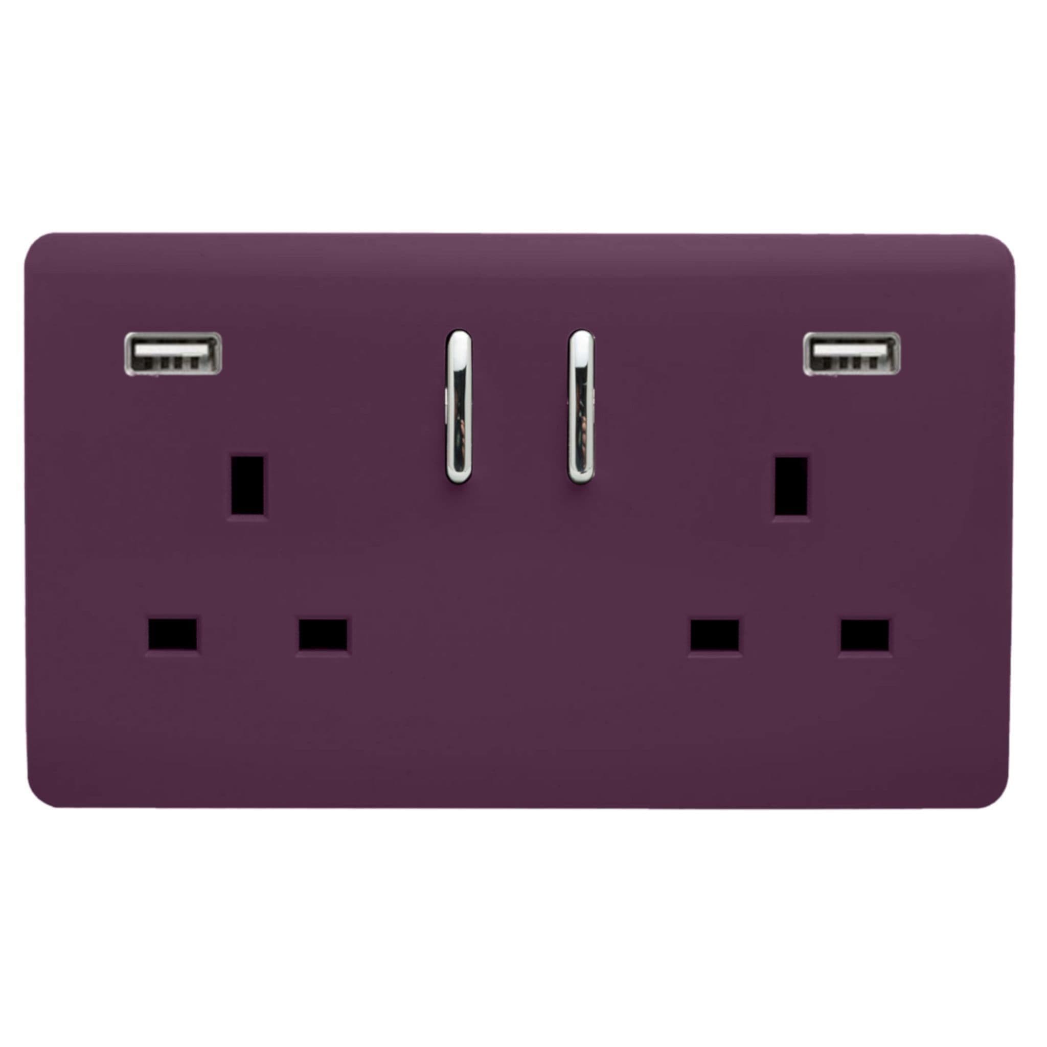 2 Gang USB 3100mA Plug Socket